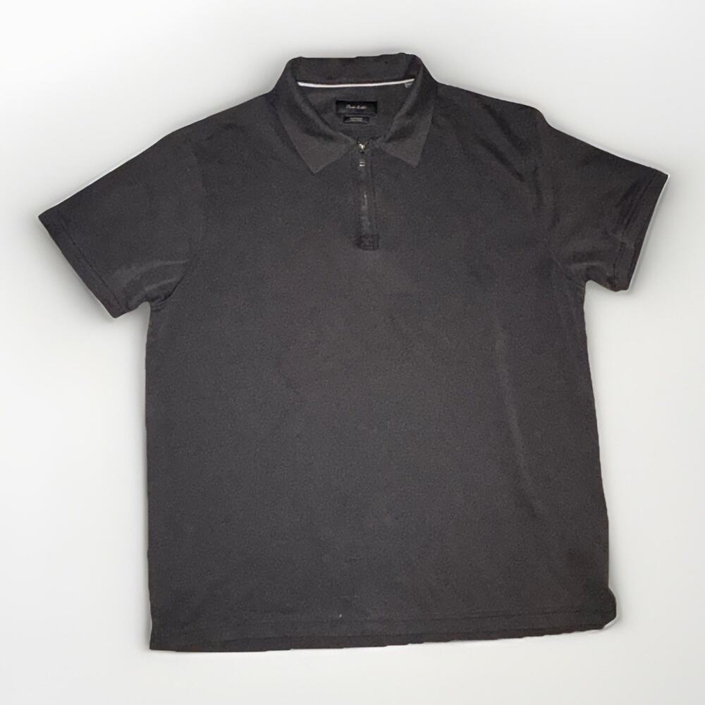 Porter Ash Quarter Zip Polo Shirt Black XL 22x27 Samdwashed